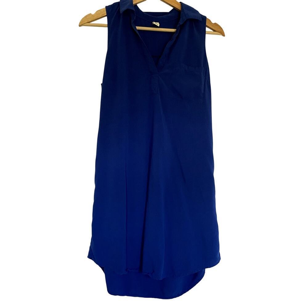 Old Navy royal blue v-neck shirt dress sleeveless miniskirt women's size S rayon
